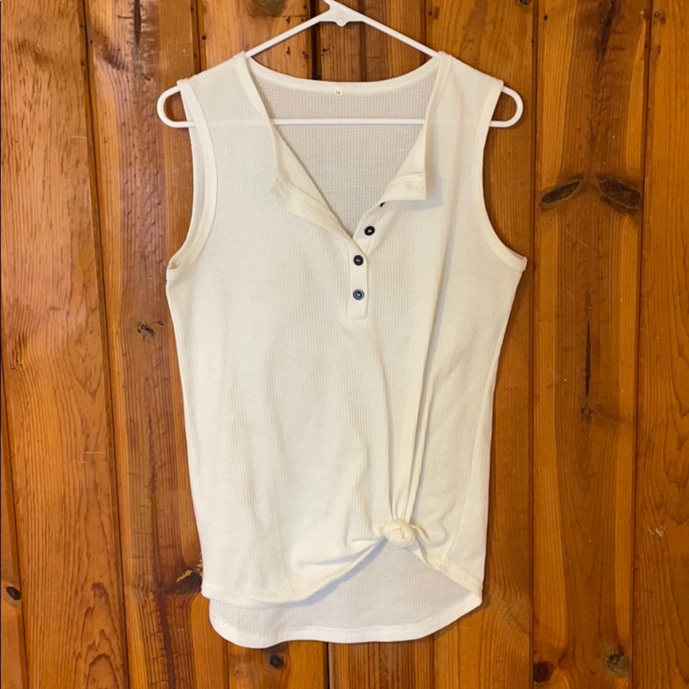 Waffle knit tank